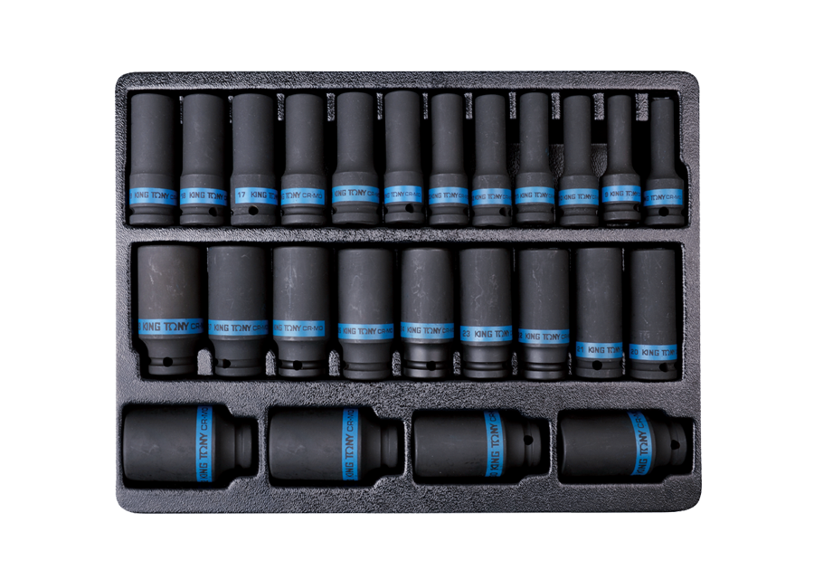 Socket Set 1/2dr Impact Deep 25pc 6pt King Tony