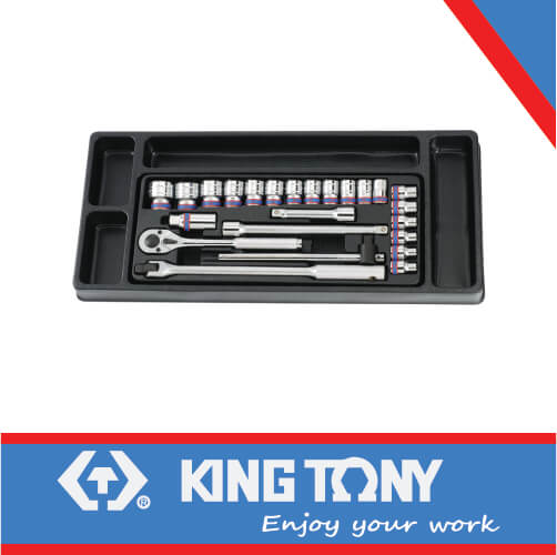Socket Set 1/2dr 10-32mm 6pt 24pc King Tony