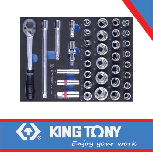 Socket Set 1/2dr For Trolley Eva Foam 37pc King Tony