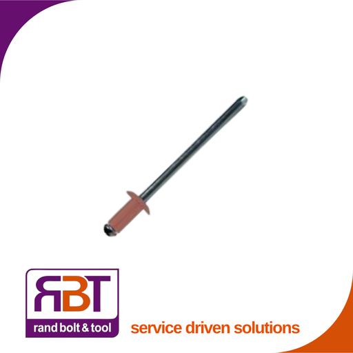 [230A4810R] Pop Rivet 4.8 x 10 Alu-Stl/Mdr Red (8.5-11.5)