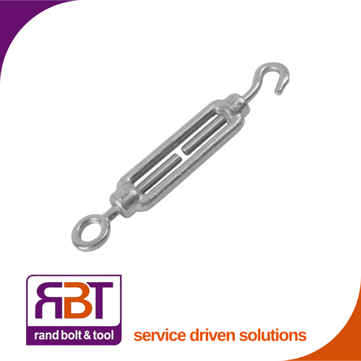 [1480ZEH6] Turn Buckle 6mm Eye Hook Zinc Plated