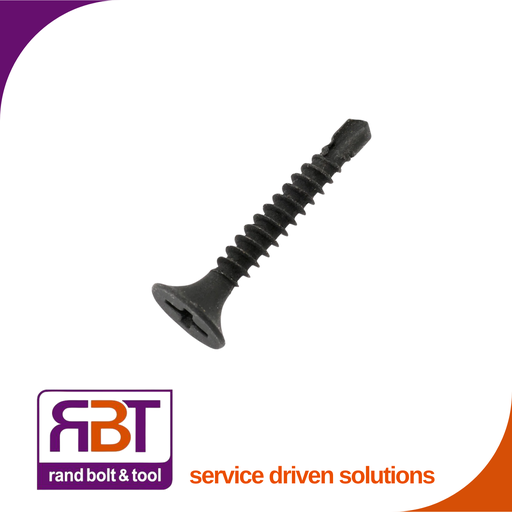 [7504BT632] Drywall 6 x 32 Tek Black Phosphate DIN 7504 