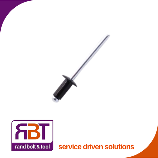 [230A4810BLK] Pop Rivet 4.8 x 10 Alu-Stl/Mdr Black (8.5-11.5) 