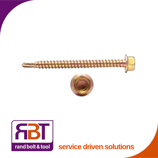 [7504Y71250] Tek Screw 12 x 50 Type-17 Yellow Passivated DIN 7504  (copy)