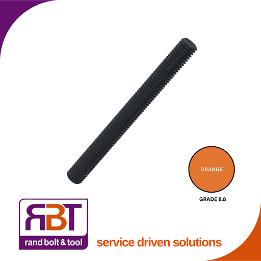 [976B8241] Threaded Rod M24 x 1m Black Gr.8 DIN 976