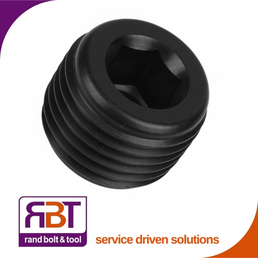 [BB2112916] Plug BSPT 1/2 x 9/16 Black High Tensile BS 21