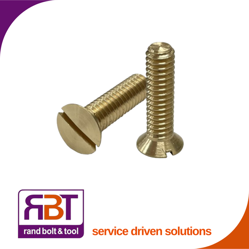 [963BR36] Machine Screw M3 x 6mm Countersunk Slotted Brass DIN 963