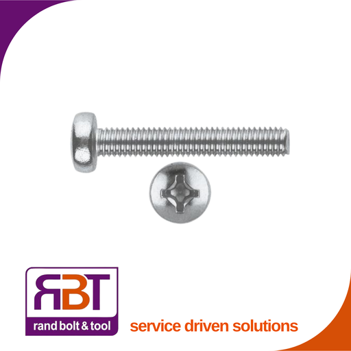 [7985Z612] Machine Screw M6 x 12mm Pan Pozi Zinc Plated Gr.4.8 DIN 7985