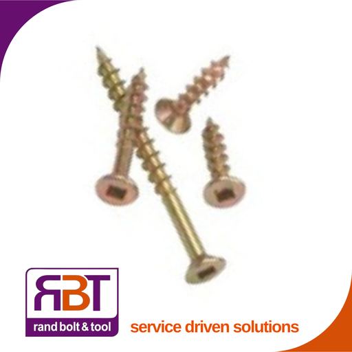 [7505YQ1275] Chipboard 12 x 75 Csk/Sq Yellow Passivated DIN 7505