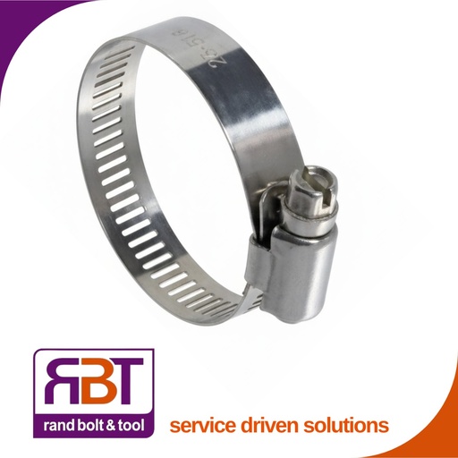 [750A424] Clamp 25 x 51 - 12mm A4 Stainless Steel Worm Drive GSS24